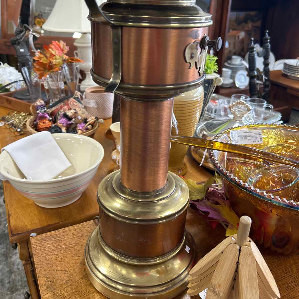 Antique Copper Electric Oil Lamp