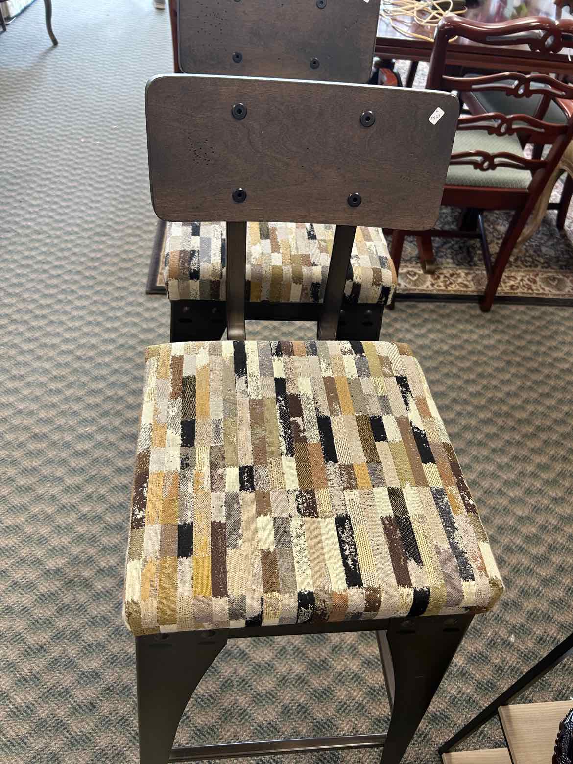 Tall Stool w/Brown/Black Seat