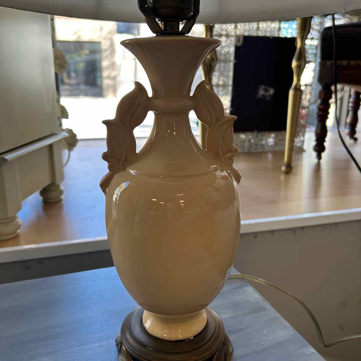 Tan Lamp w/Square Shade