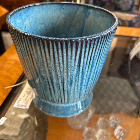 NEW Blue Ceramic Flower Pot