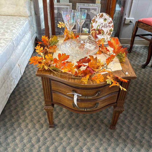 End Table w/Marble Insert & Drawer