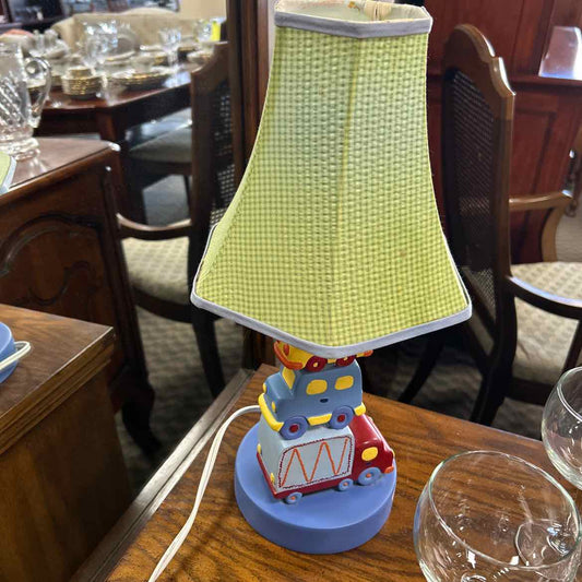 Wood Child's Lamp -Trucks