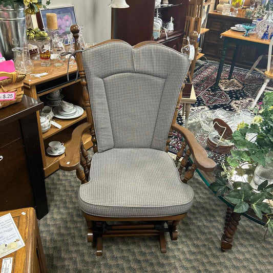 Wood Rocker/Glider w/Upholstered Seat & Back