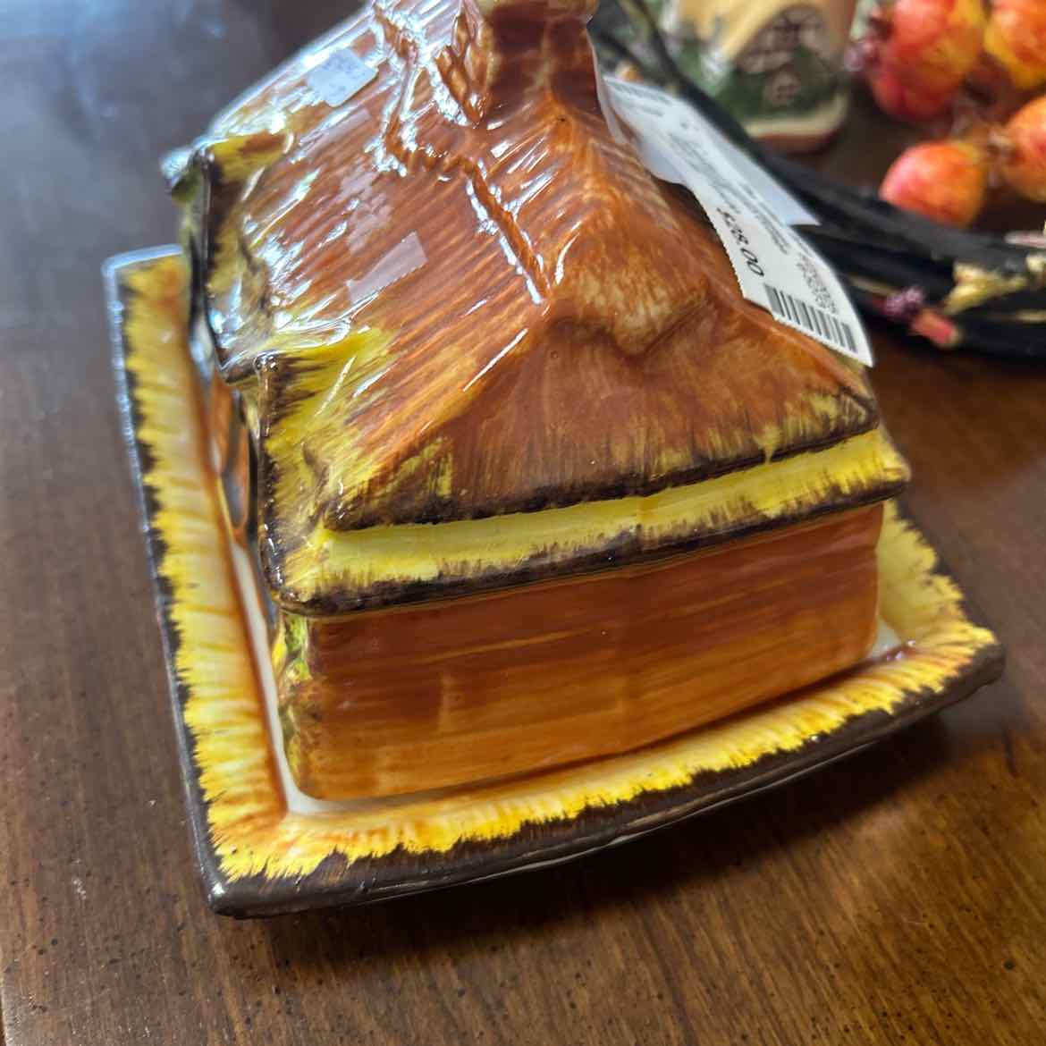 Vintage Pottery English Cottage Butterdish
