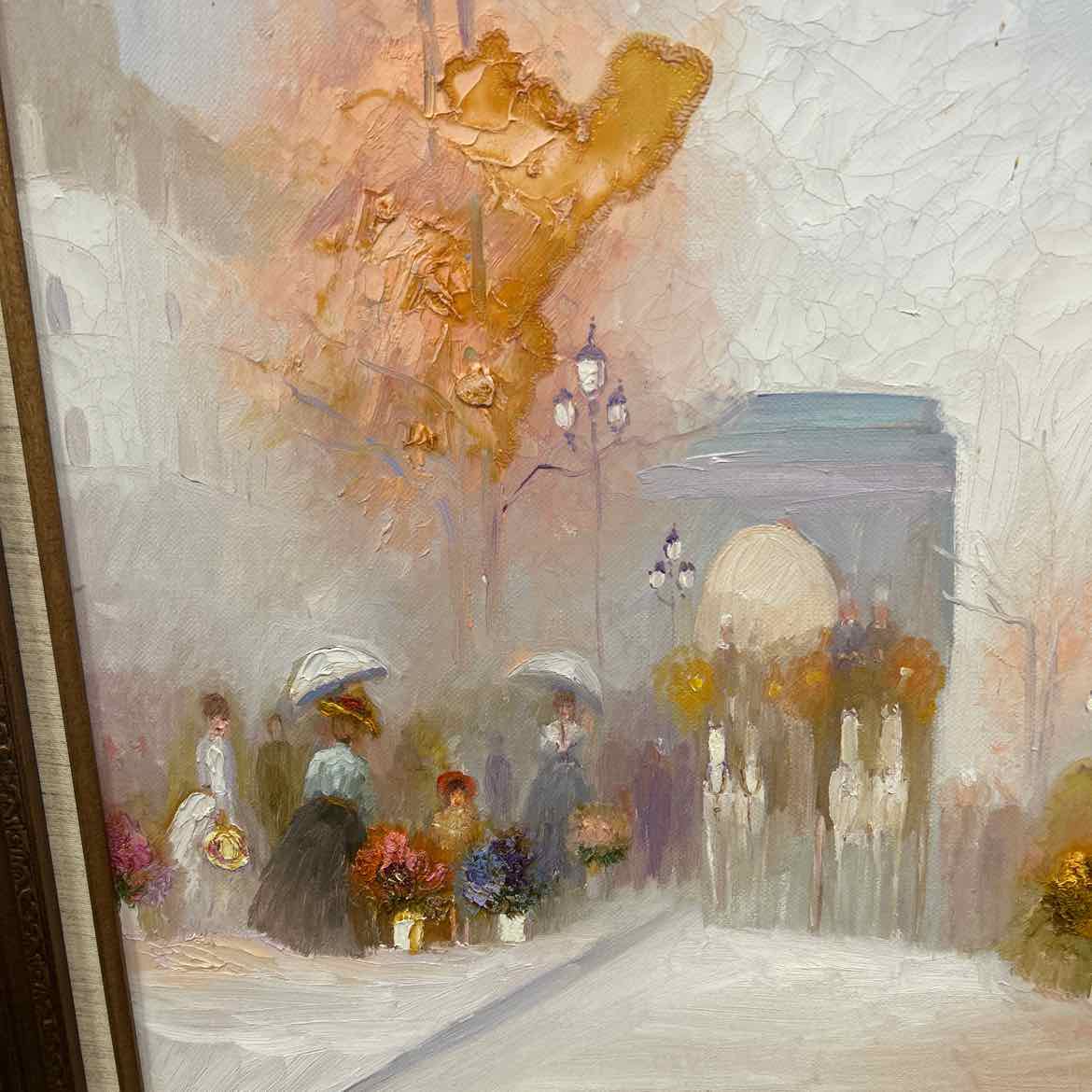 Painting of Arch & Ladies w/Umbrellas