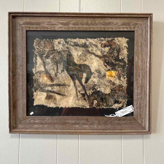 Picture of Abstract Horse in Rustic Wood Frame