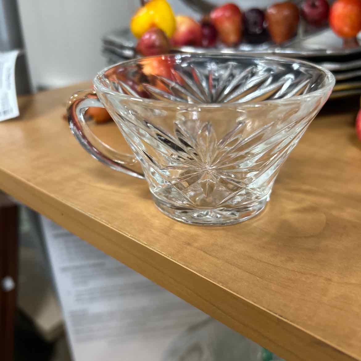Cut Glass Punch Bowl w/12 Cups/Ladle