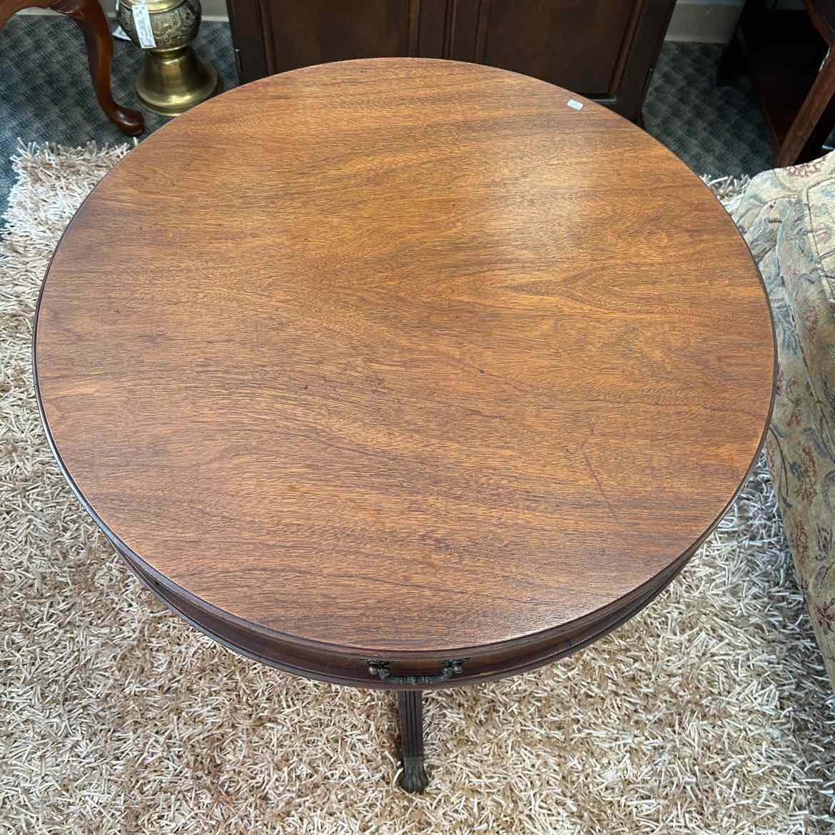 28" Round Pedestal Table w/Drawer