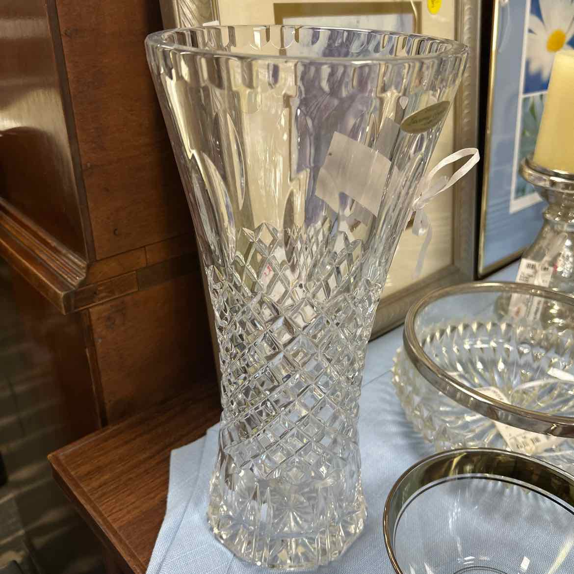 Diamond Cut Crystal Vase