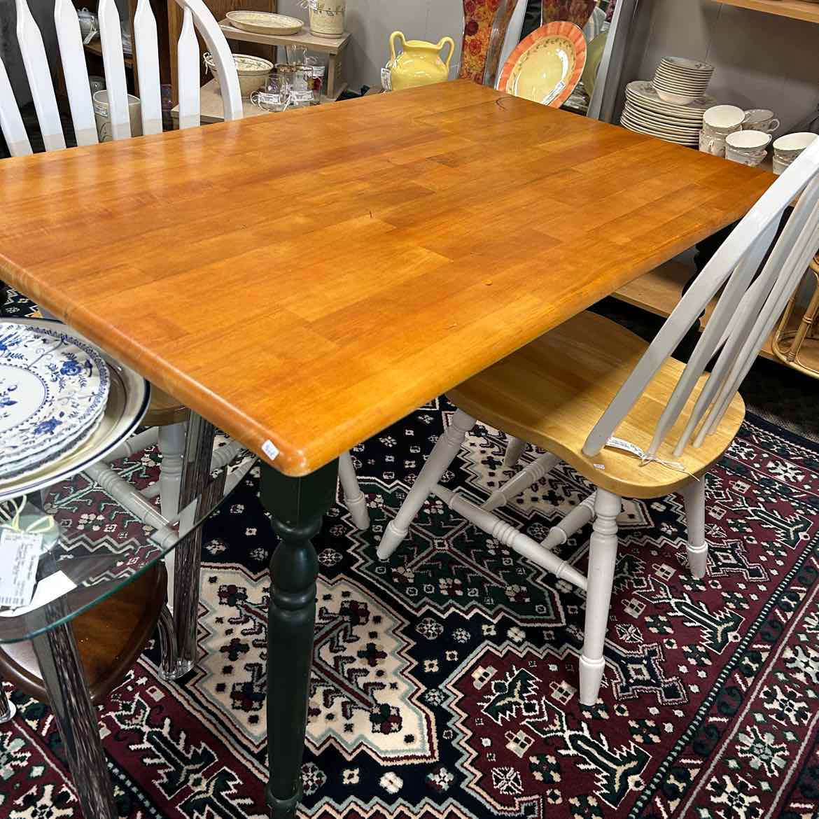 Wood Table w/Green Legs