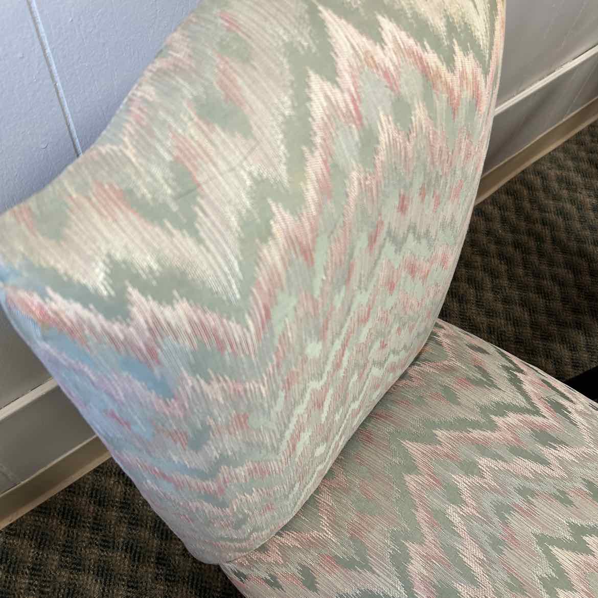 Teal & Pink Upholstered Pattern Chair