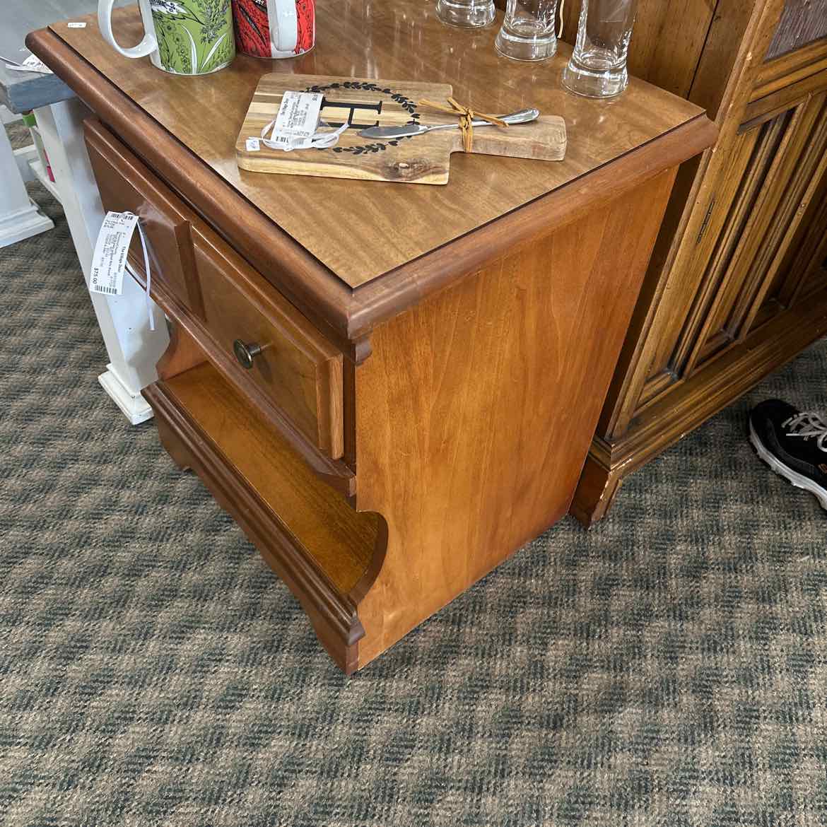 Wood Drawer w/Shelf Night Stand