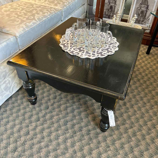Black Painted Wood Coffee Table
