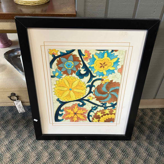 Multicolor Flowers in Black Frame