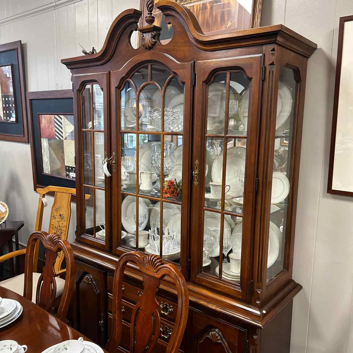 2 pc China Cabinet w/Glass Doors