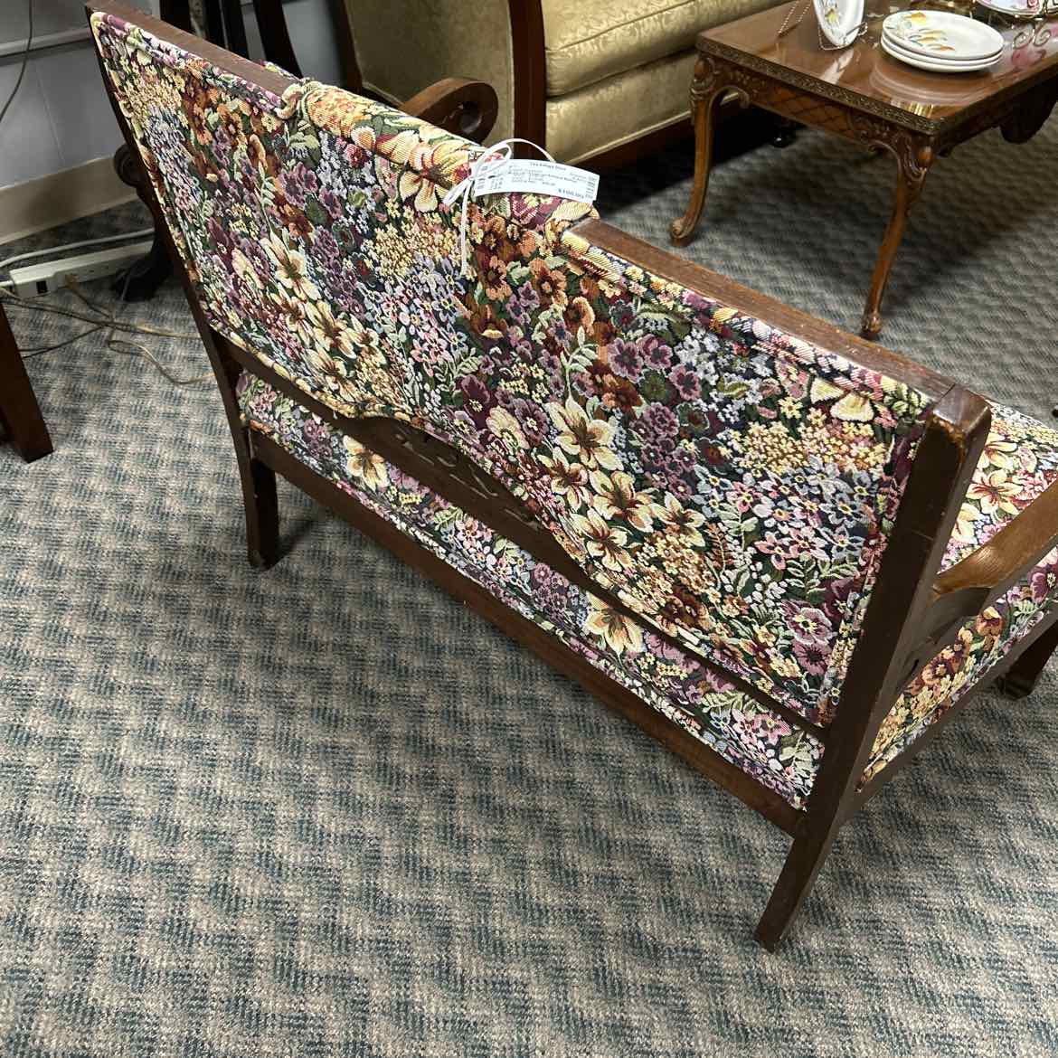 Multicolor Flowered Antique Settee