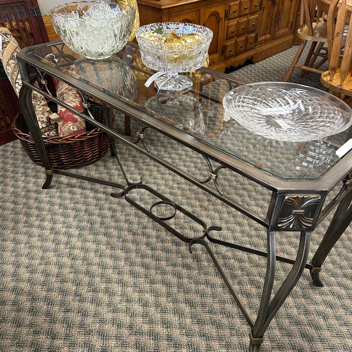 Glass & Metal Console Table