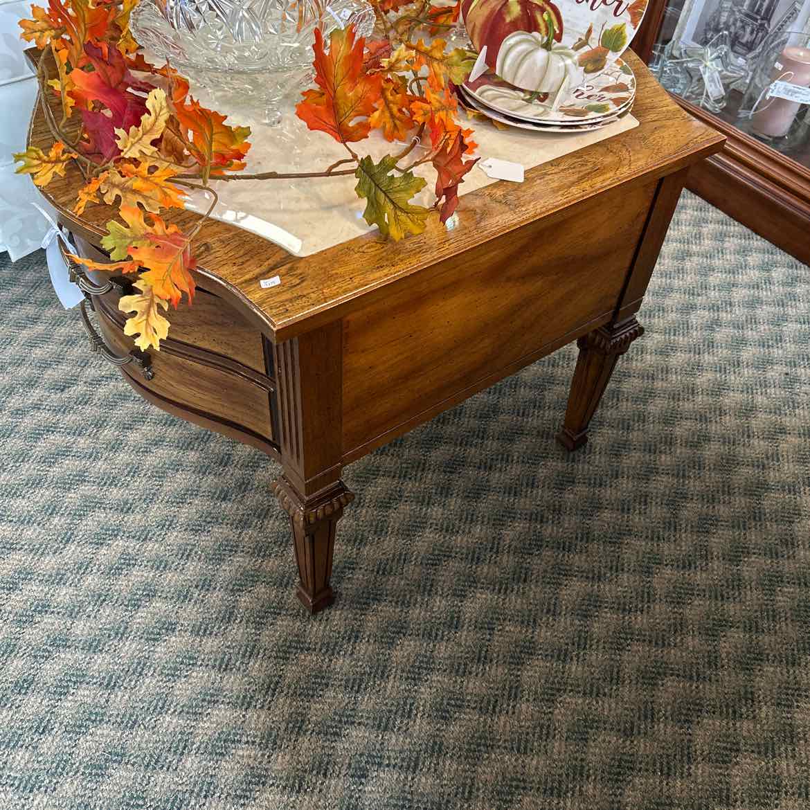 End Table w/Marble Insert & Drawer