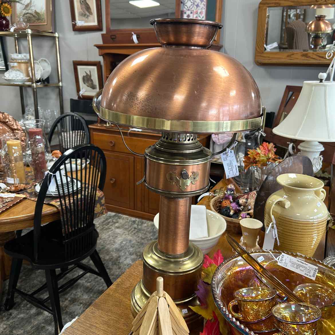 Antique Copper Electric Oil Lamp