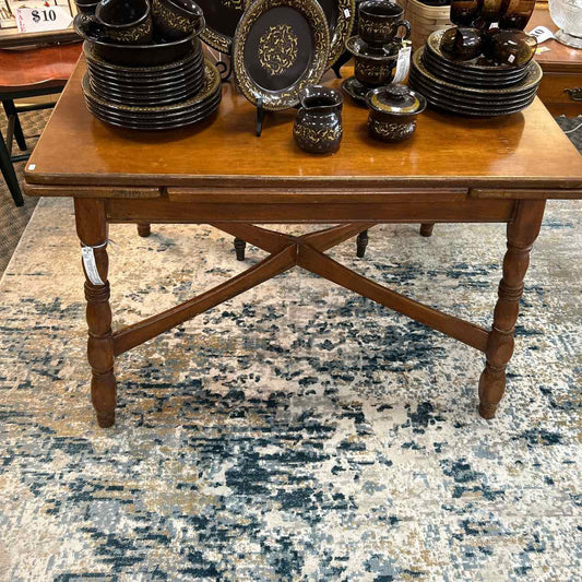 Wood Dining Table w/Built in Leaves