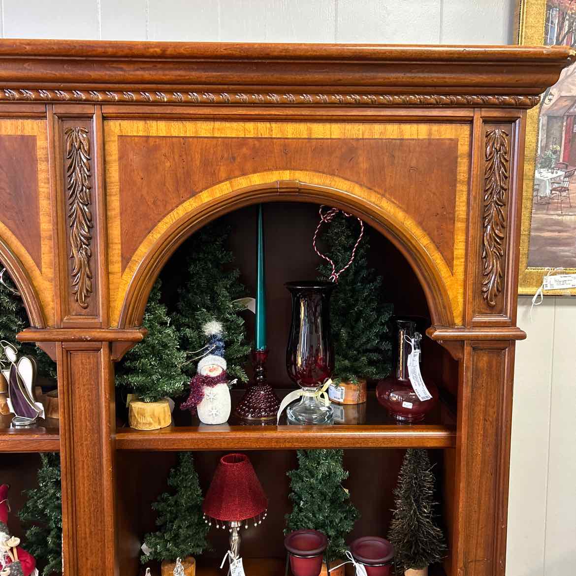 Double Sided Ornate Wood Cabinet