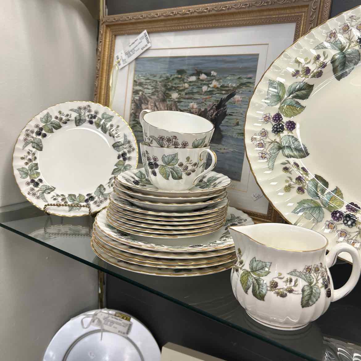 29 Pc Lavinia Royal Worcester English China - Blackberries