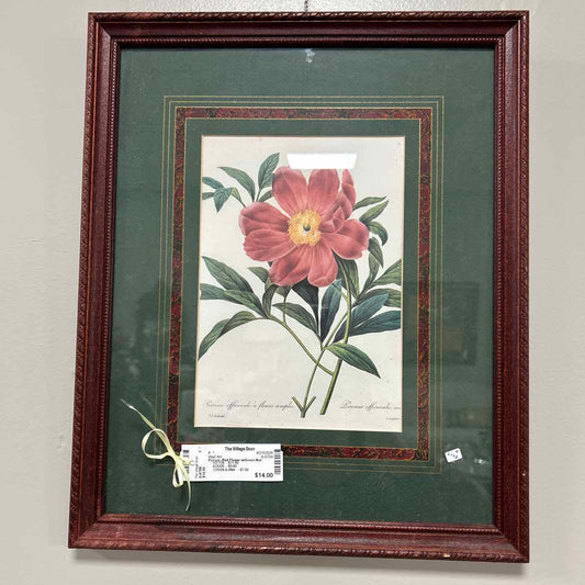 Picture -Red Flower w/Green Mat