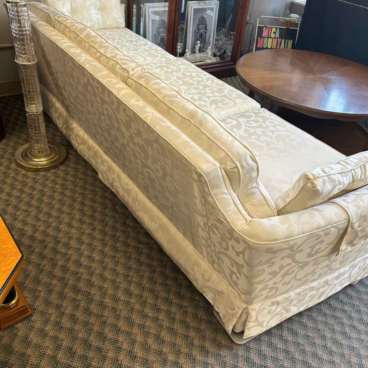 White Damask Sofa w/2 Side Pillows