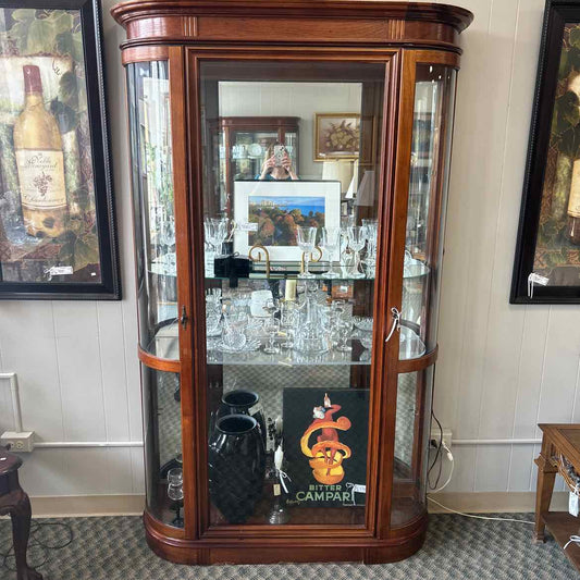 Tall Oak Curio w/Plexi Shelves