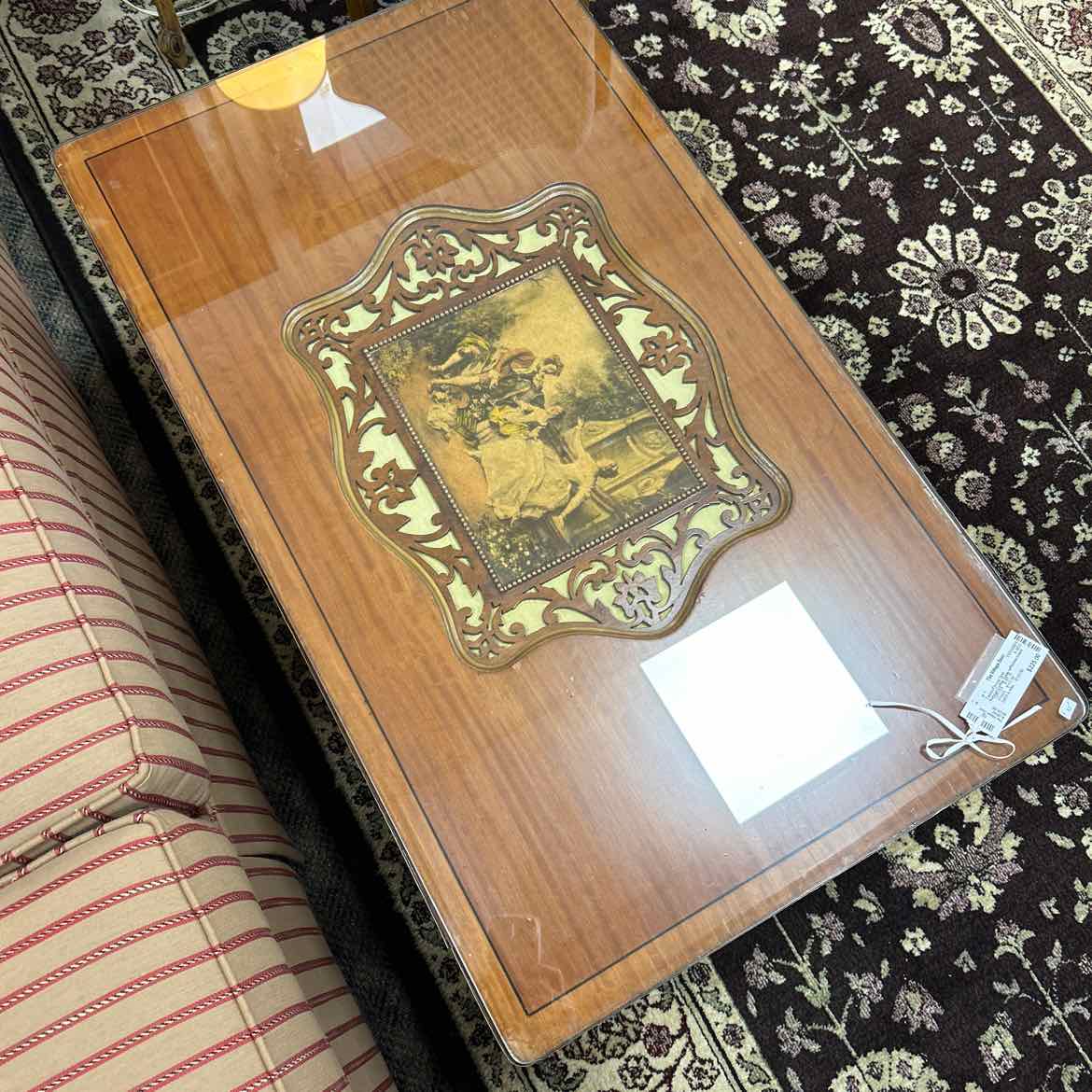 Vintage Coffee Table w/Picture Insert