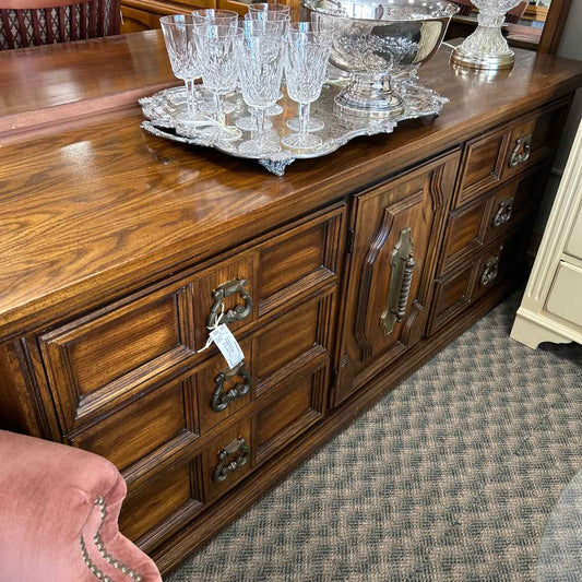 Wood Dresser w/Mirror