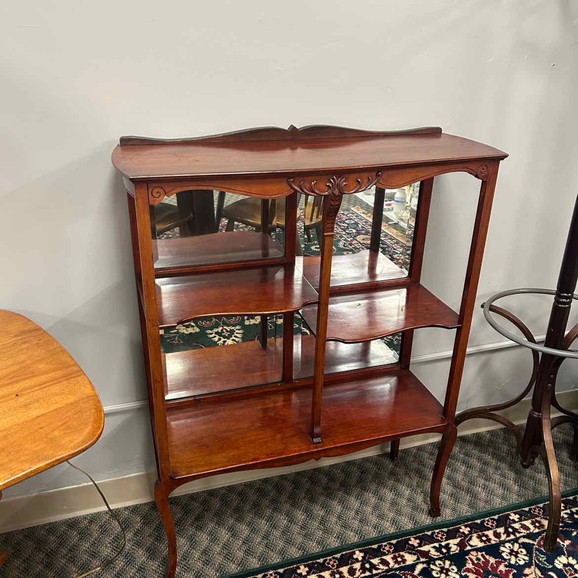 Vintage Cherry 4 Shelf Curio Shelf