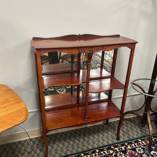 Vintage Cherry 4 Shelf Curio Shelf