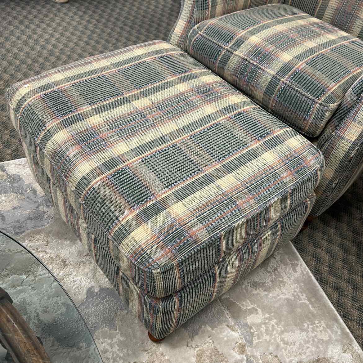 Plaid Pastel Color Ottoman
