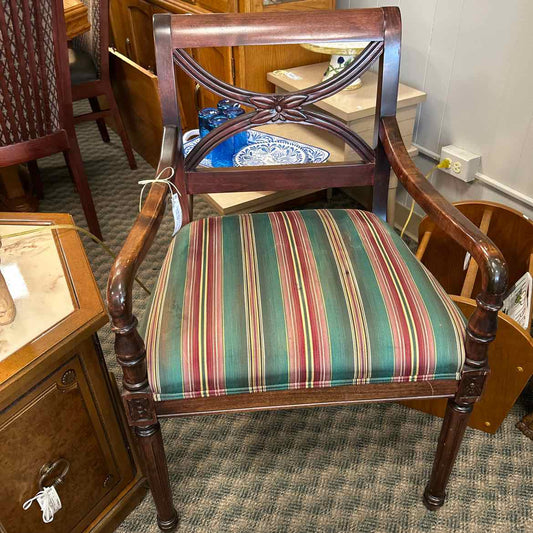 Green Striped Chair AS IS