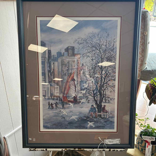 Signed Winter Scene of Picasso