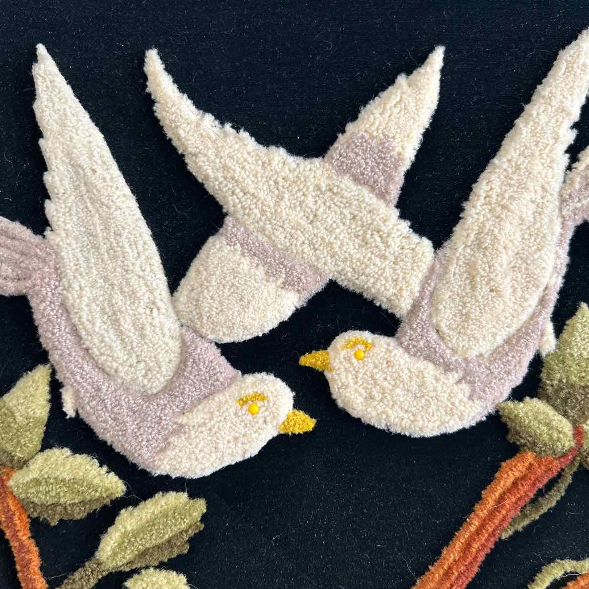 Handmade Punch Needle Birds w/Nest Picture