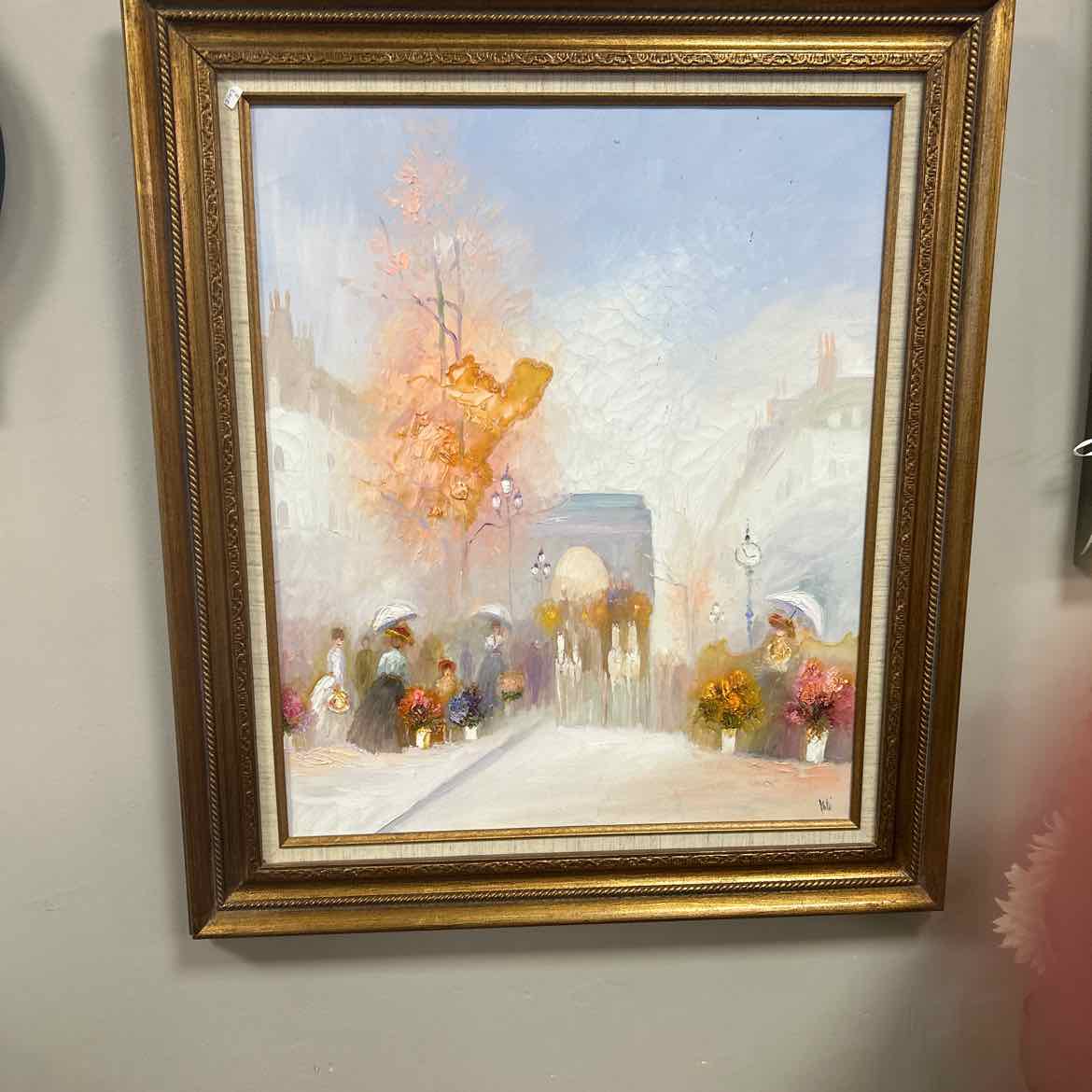 Painting of Arch & Ladies w/Umbrellas