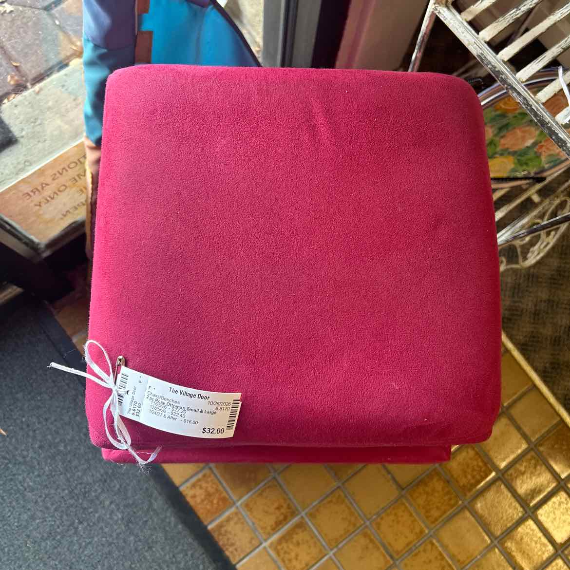 2 pc Rose Ottoman Small & Large