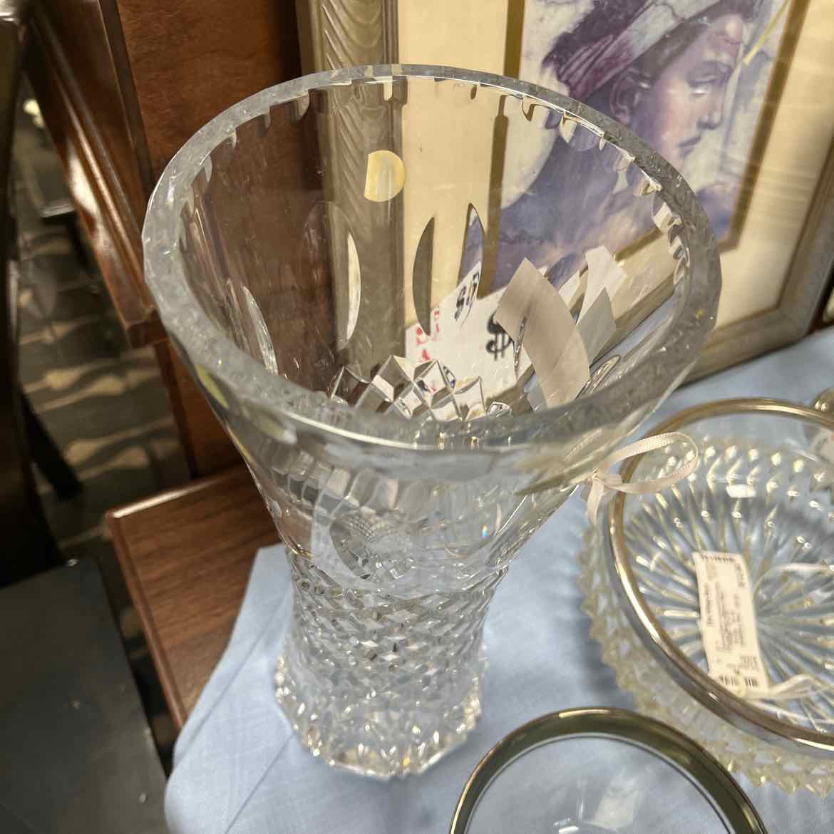 Diamond Cut Crystal Vase
