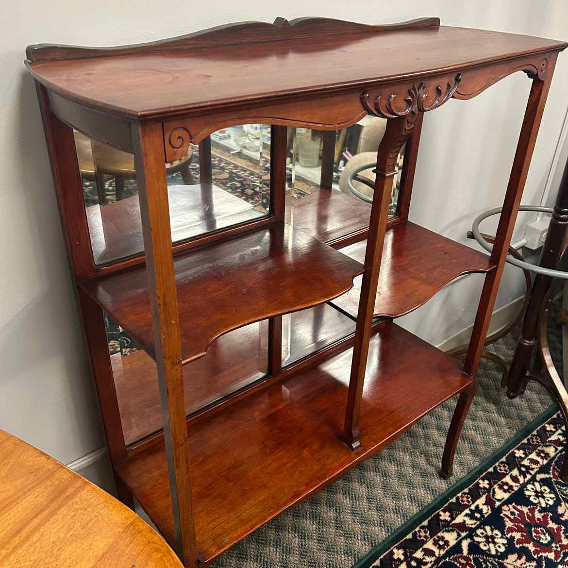 Vintage Cherry 4 Shelf Curio Shelf