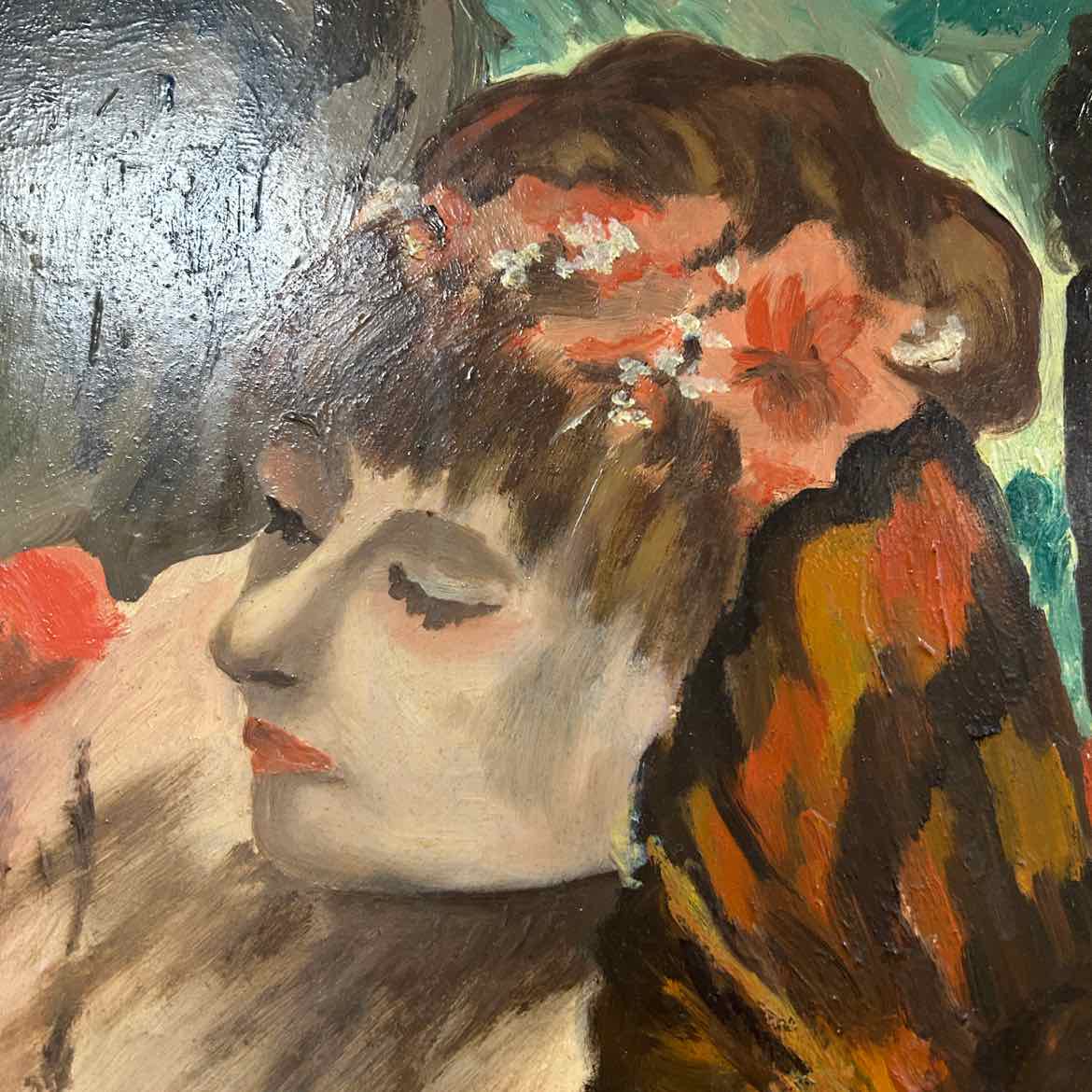 Picture -Lady w/Flowers in Hair & Dress
