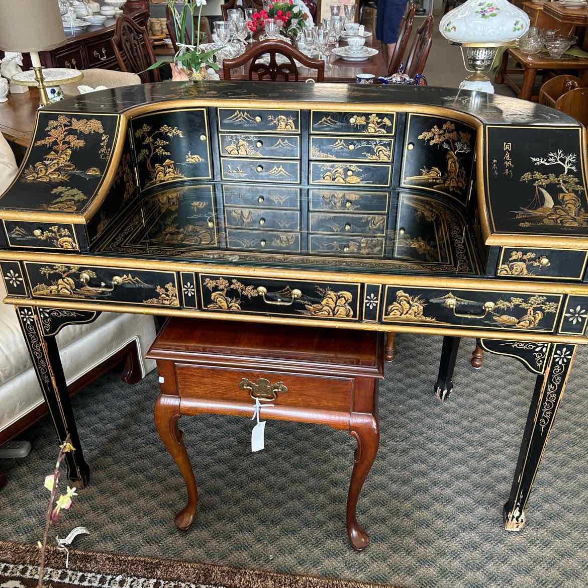 Wood Asian Secretary Desk AS IS