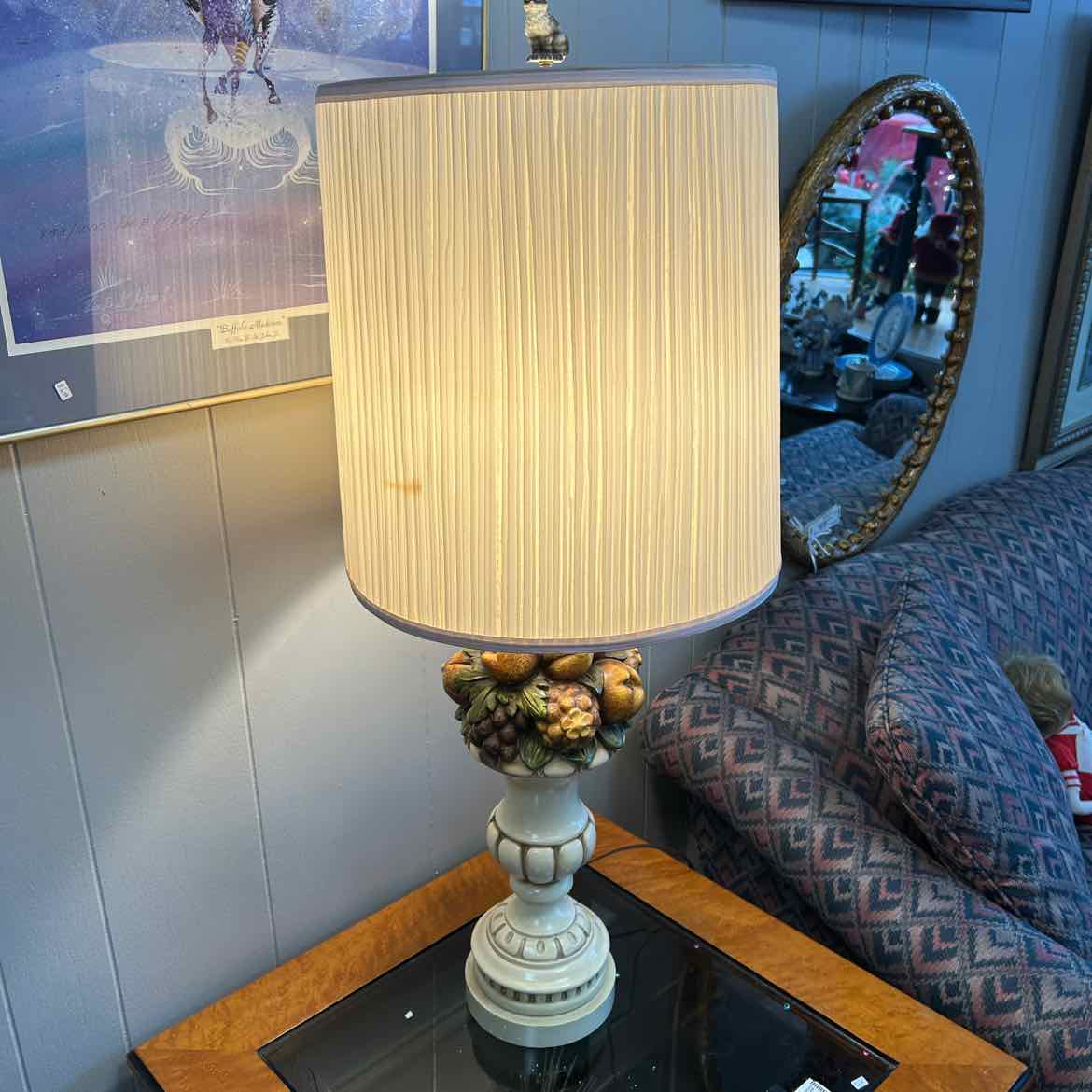 Tall Lamp w/Fruit Base