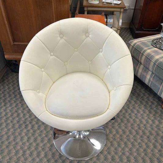 White Swivel Vanity Chair AS IS