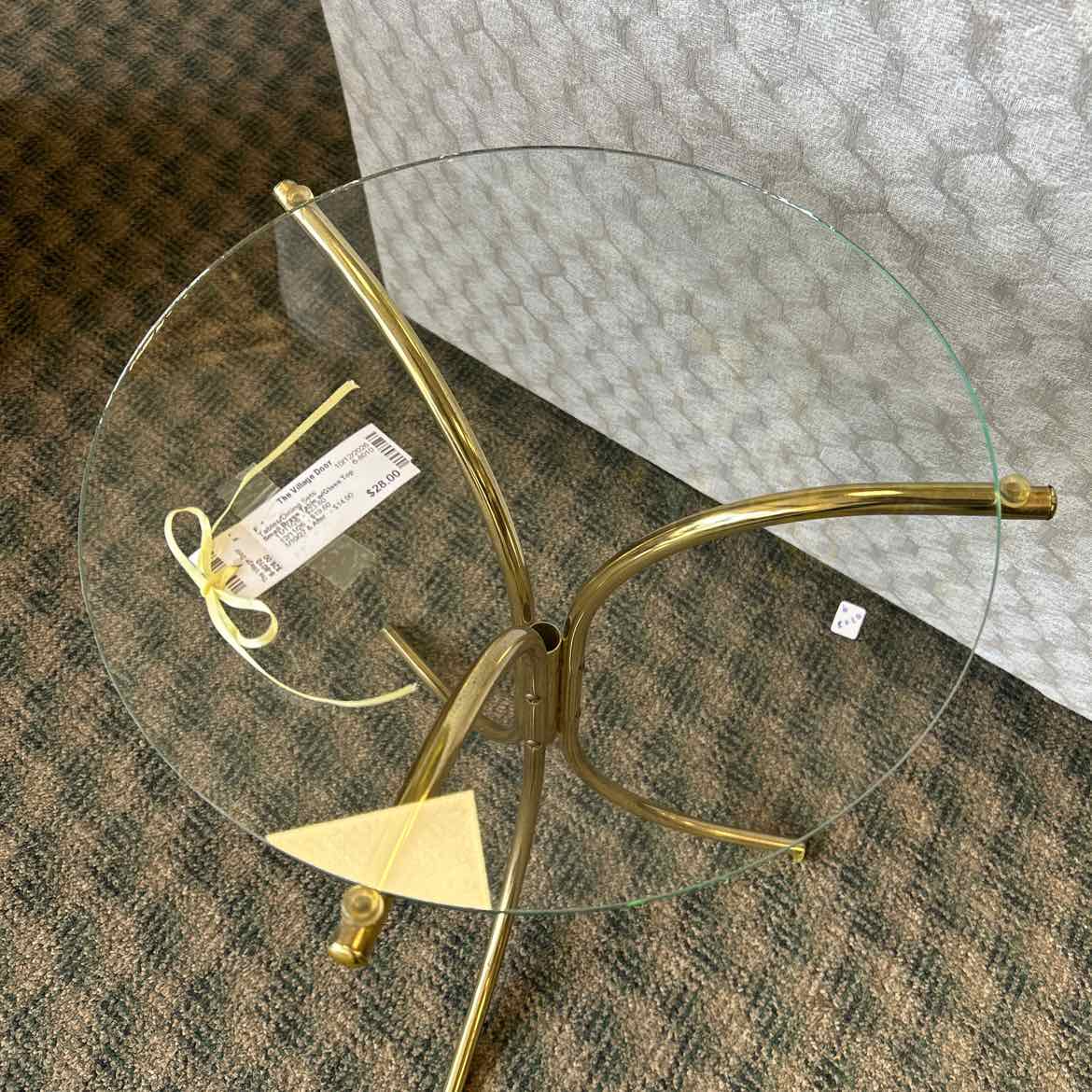 Small Brass Table w/Glass Top