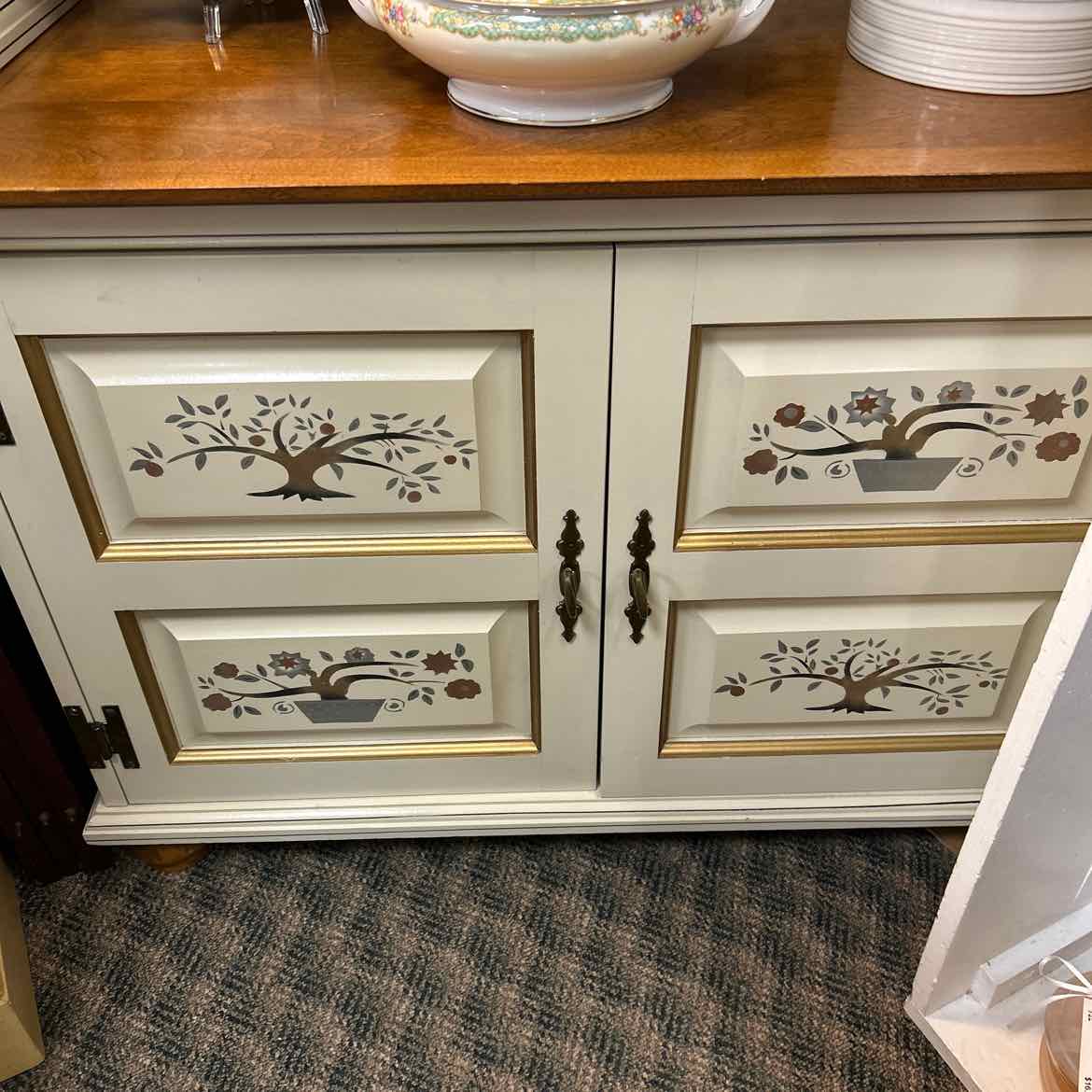 White Hutch w/Shelves & Drawers