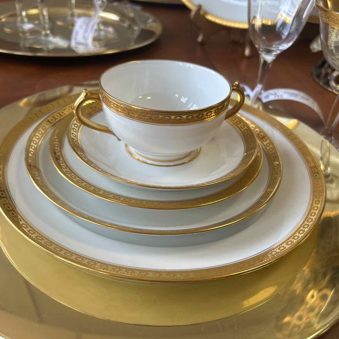 70 pc Haviland Gold Rimmed China