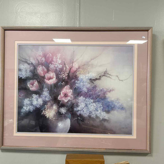 Framed Pink Floral Print