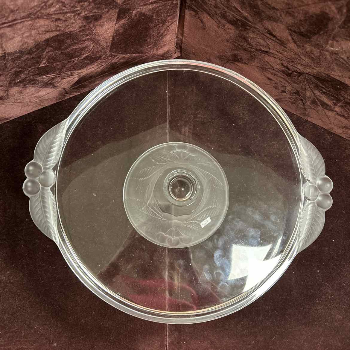 Glass Pedestal Etched Cake Plate